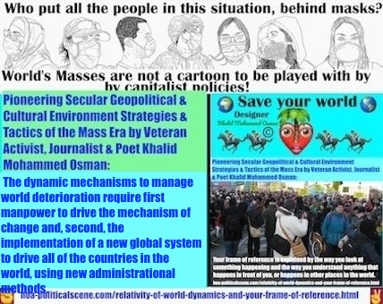 Relativity of World Dynamics and Your Frame of Reference to a New Era: The dynamic mechanisms to manage world deterioration require first manpower to drive the mechanisms of change and, second, the implementation of a new worldwide system to drive all of the countries in the world, using new administrational methods.