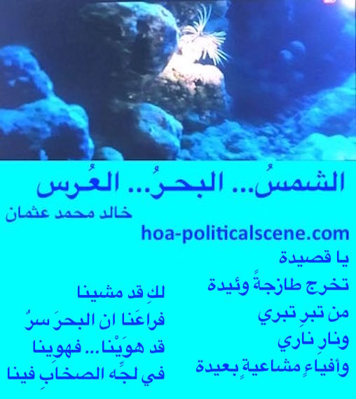 The Sun, the Sea, the Wedding by poet & journalist Khalid Mohammed Osman designed on beautiful image