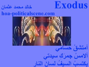 hoa-politicalscene.com - HOAs Poetic Pictures: Couplet of poetry from "Exodus", by poet and journalist Khalid Mohammed Osman framed in orchid.