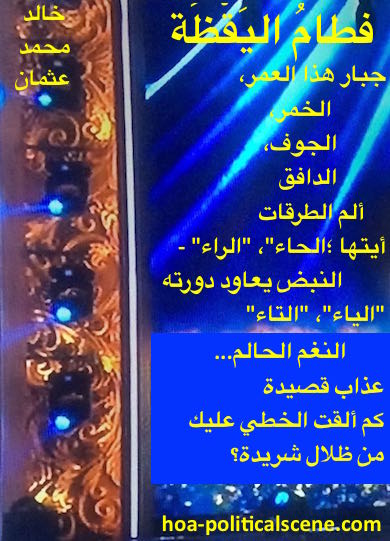 hoa-politicalscene.com - HOAs Verse: from "Weaning of Vigilance", by poet & journalist Khalid Mohammed Osman on beautiful divisional design.