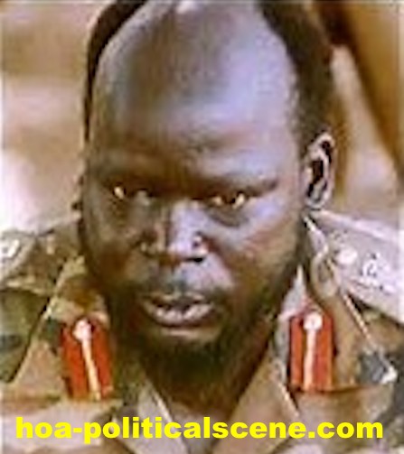 hoa-politicalscene.com/john-garang-to-sadiq-al-mahadi.html - John Garang to Sadiq al Mahadi: Garang in the bush military uniform.